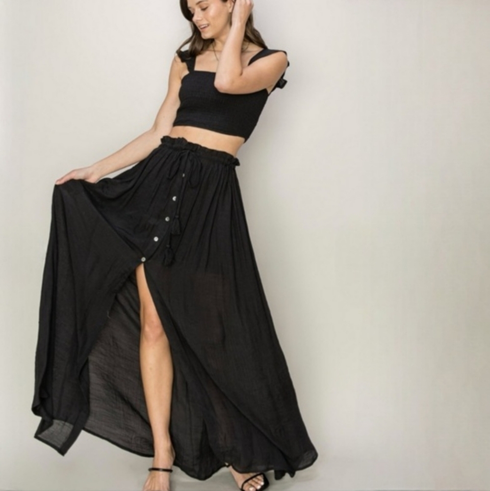 Positano Smocked Top and Maxi Skirt Set